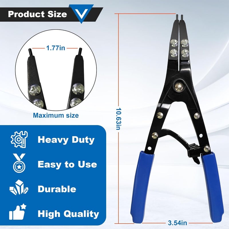 Popbee Spindle Snap Ring Pliers, External 38700 Plier Large Automotive Tool for Ford Super Duty Pickups 2007 and Newer Anti-slip Circlip Snap-ring Installation Removal Kit with Ratcheting Lock Mechanism - Image 2